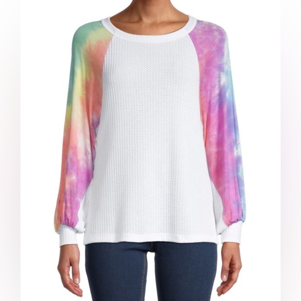 NWT women’s BAEA tie dye knit pullover long sleeve Large